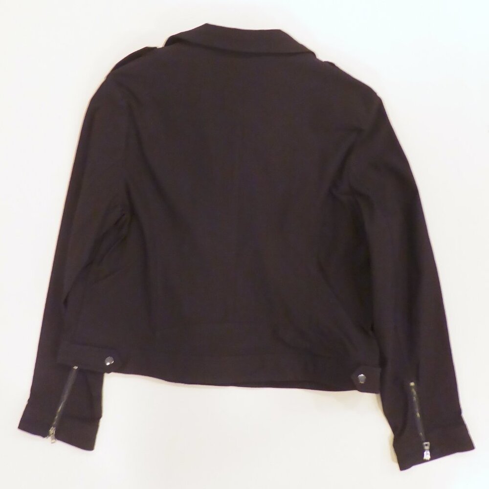 NWOT WOMENS APT. 9 KOHLS BLACK MOTO STYLE FULL ZIPPER JACKET PETITE XL - Picture 3 of 15